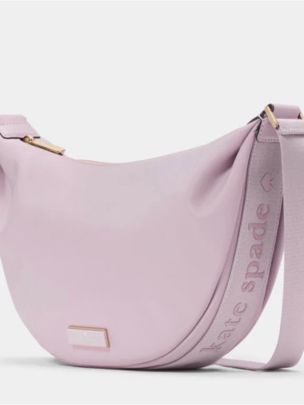 kate spade Lilac Crescent Shoulder Bag with Embossed Strap